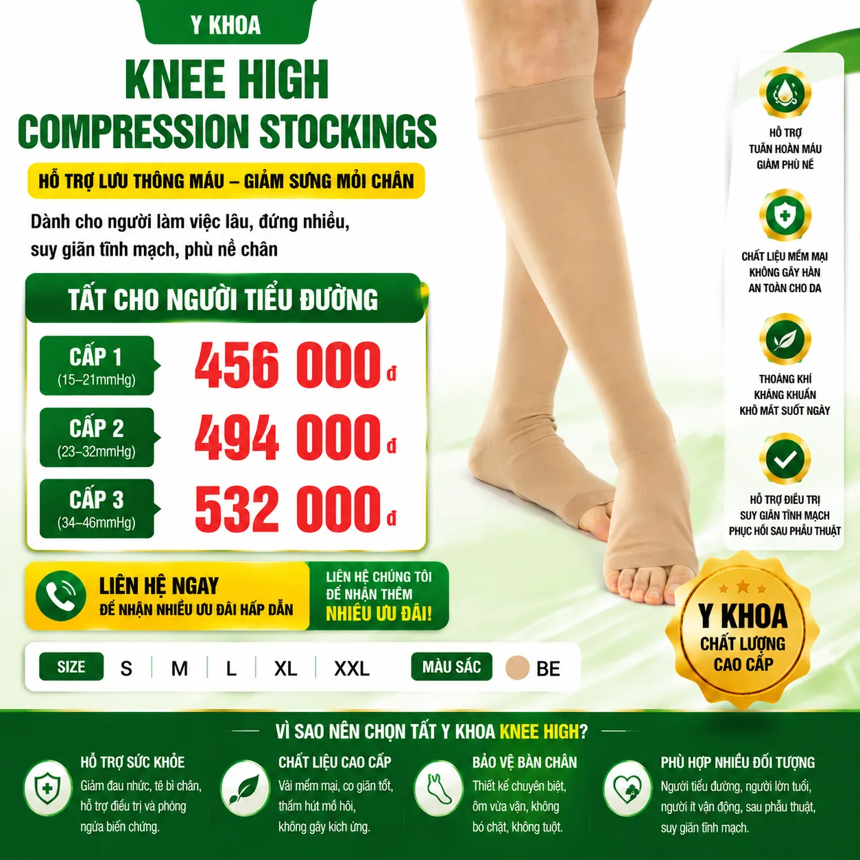 delifecare knee high compression stockings